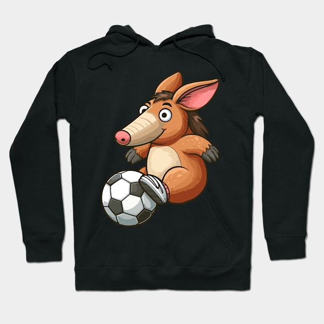 Aardvark Playing Football Hoodie by MoDesigns22 